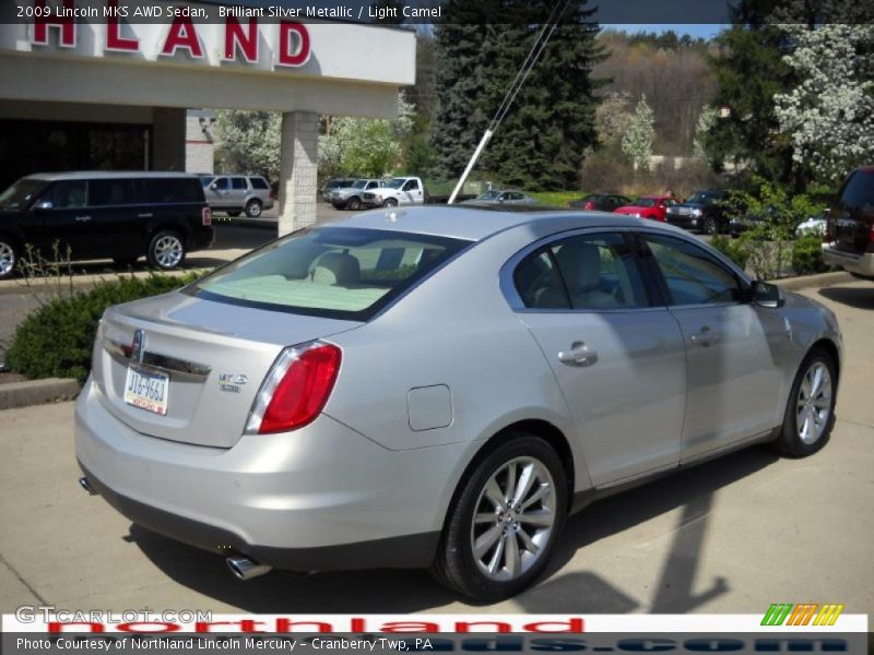 Brilliant Silver Metallic / Light Camel 2009 Lincoln MKS AWD Sedan