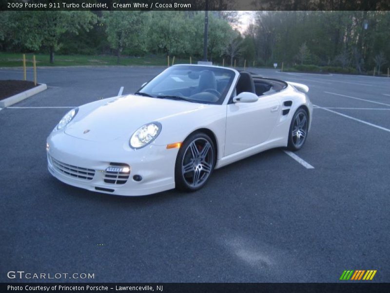Cream White / Cocoa Brown 2009 Porsche 911 Turbo Cabriolet