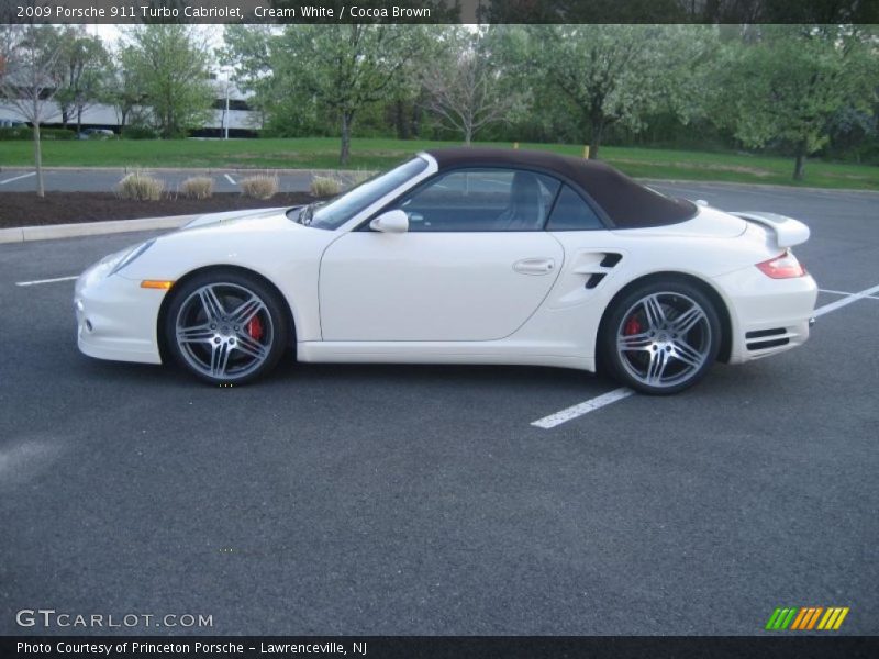 Cream White / Cocoa Brown 2009 Porsche 911 Turbo Cabriolet