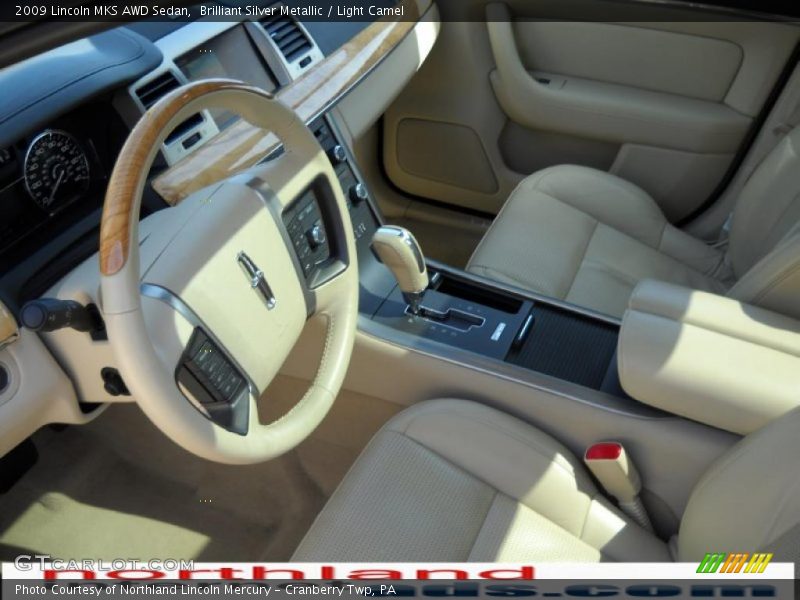 Brilliant Silver Metallic / Light Camel 2009 Lincoln MKS AWD Sedan