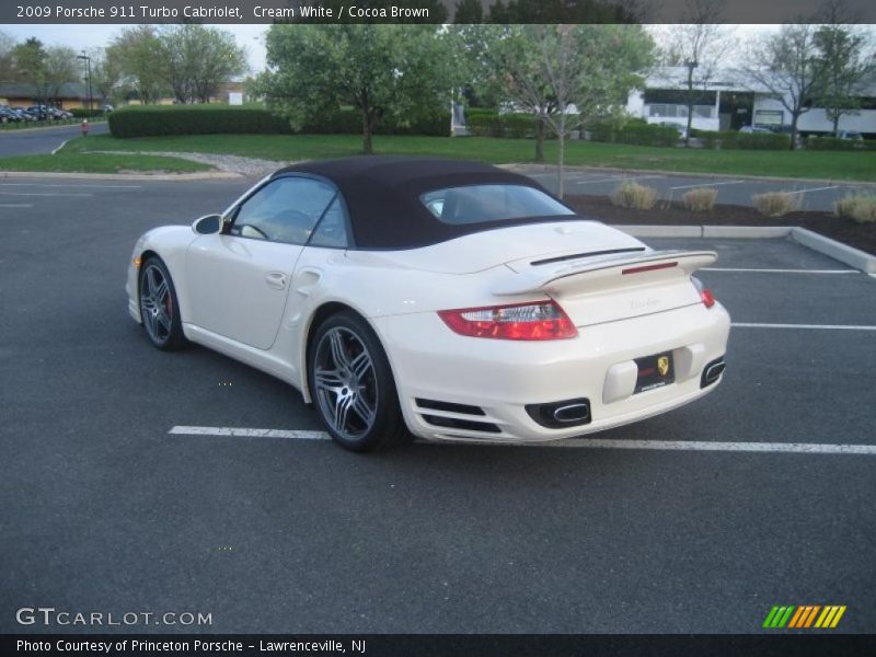 Cream White / Cocoa Brown 2009 Porsche 911 Turbo Cabriolet