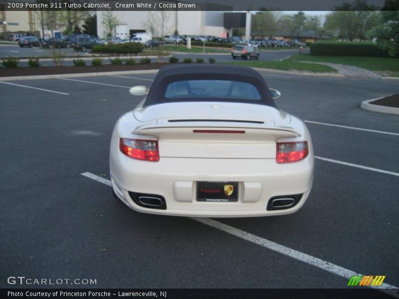 Cream White / Cocoa Brown 2009 Porsche 911 Turbo Cabriolet