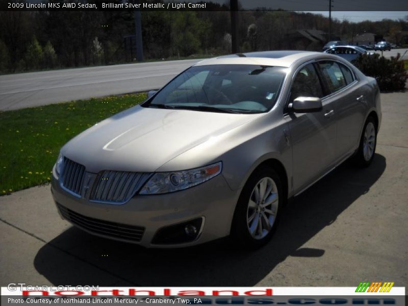 Brilliant Silver Metallic / Light Camel 2009 Lincoln MKS AWD Sedan