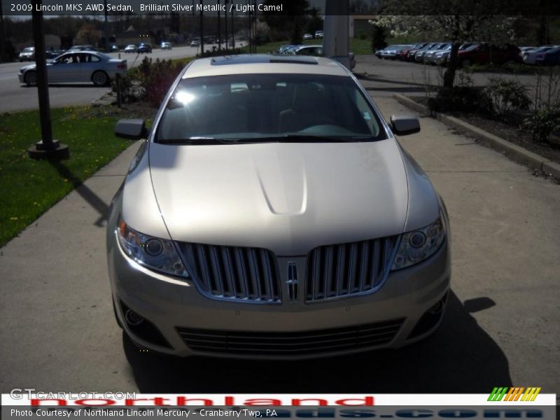Brilliant Silver Metallic / Light Camel 2009 Lincoln MKS AWD Sedan