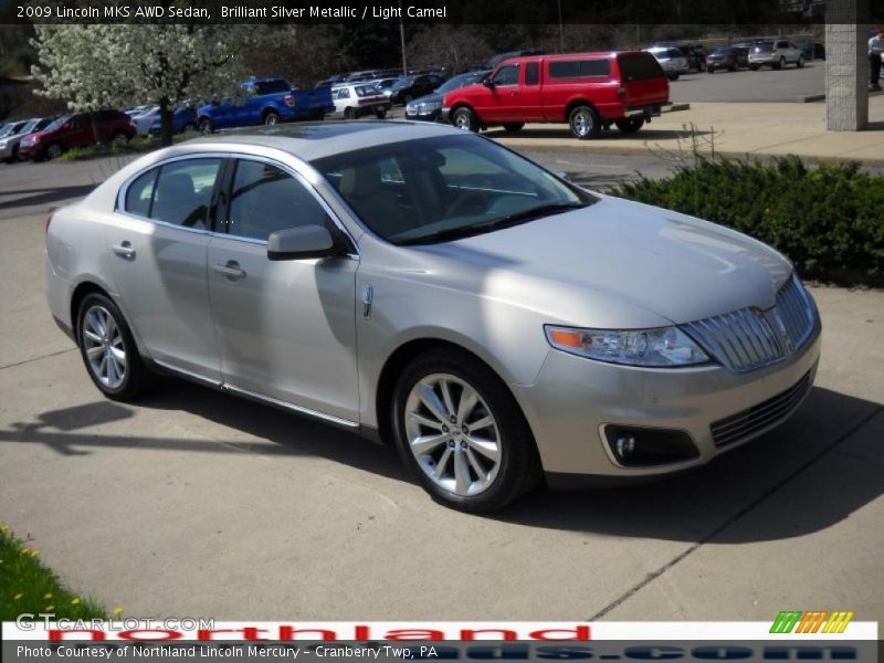 Brilliant Silver Metallic / Light Camel 2009 Lincoln MKS AWD Sedan