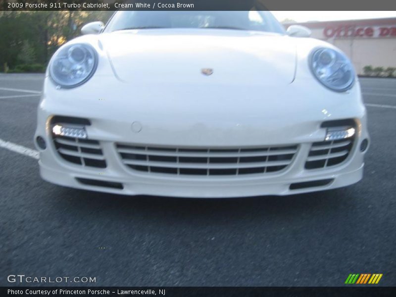 Cream White / Cocoa Brown 2009 Porsche 911 Turbo Cabriolet