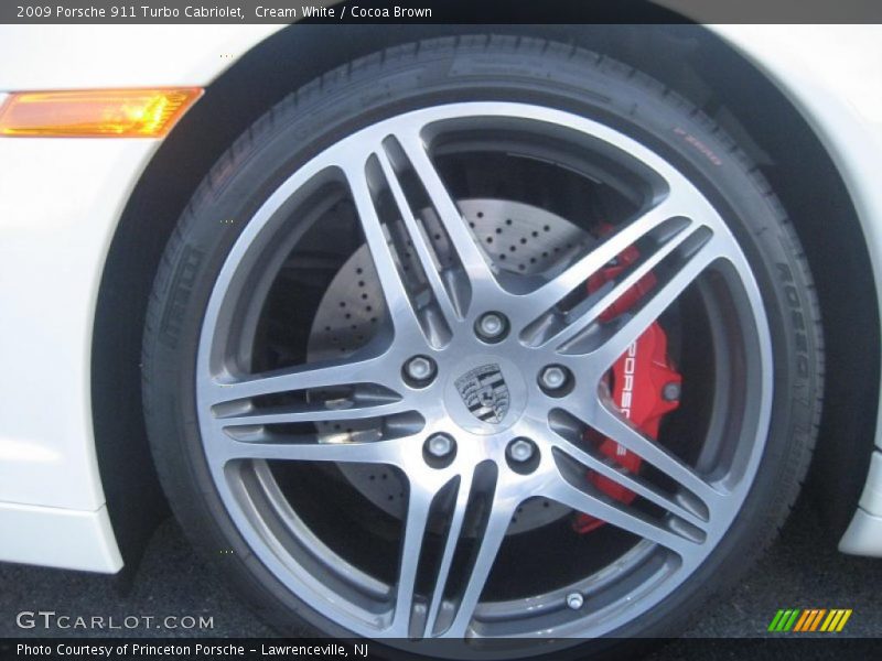 Cream White / Cocoa Brown 2009 Porsche 911 Turbo Cabriolet