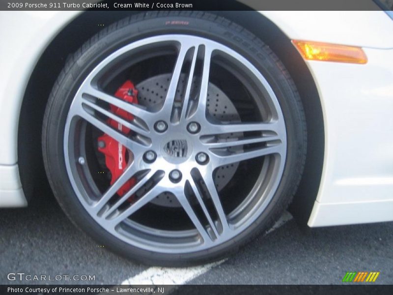 Cream White / Cocoa Brown 2009 Porsche 911 Turbo Cabriolet