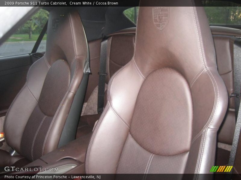 Cream White / Cocoa Brown 2009 Porsche 911 Turbo Cabriolet