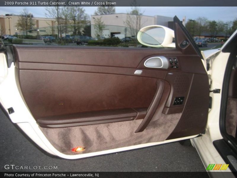 Cream White / Cocoa Brown 2009 Porsche 911 Turbo Cabriolet