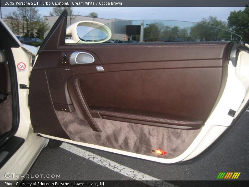 Cream White / Cocoa Brown 2009 Porsche 911 Turbo Cabriolet