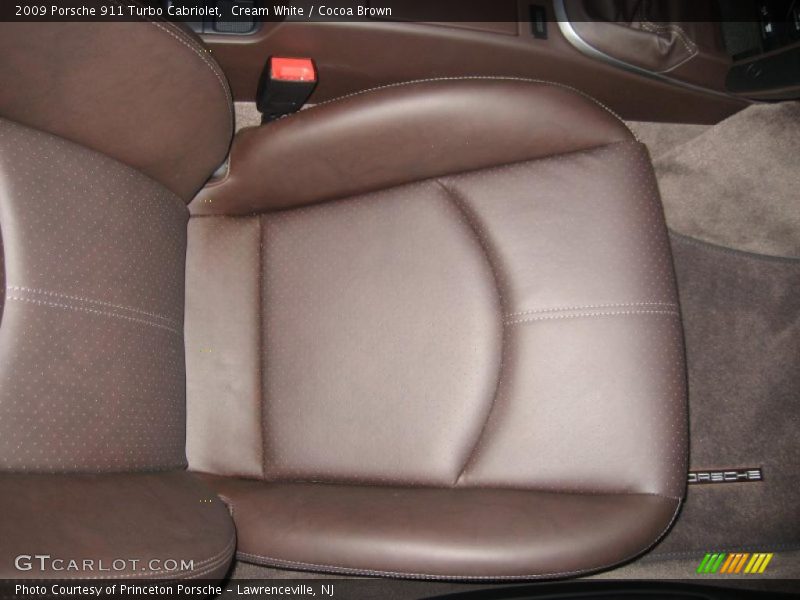 Cream White / Cocoa Brown 2009 Porsche 911 Turbo Cabriolet