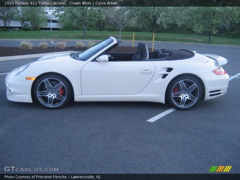 Cream White / Cocoa Brown 2009 Porsche 911 Turbo Cabriolet