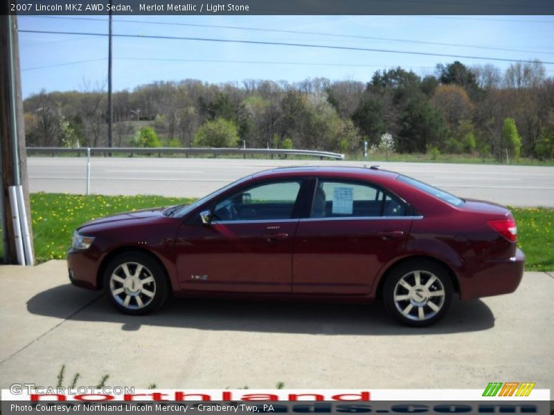 Merlot Metallic / Light Stone 2007 Lincoln MKZ AWD Sedan