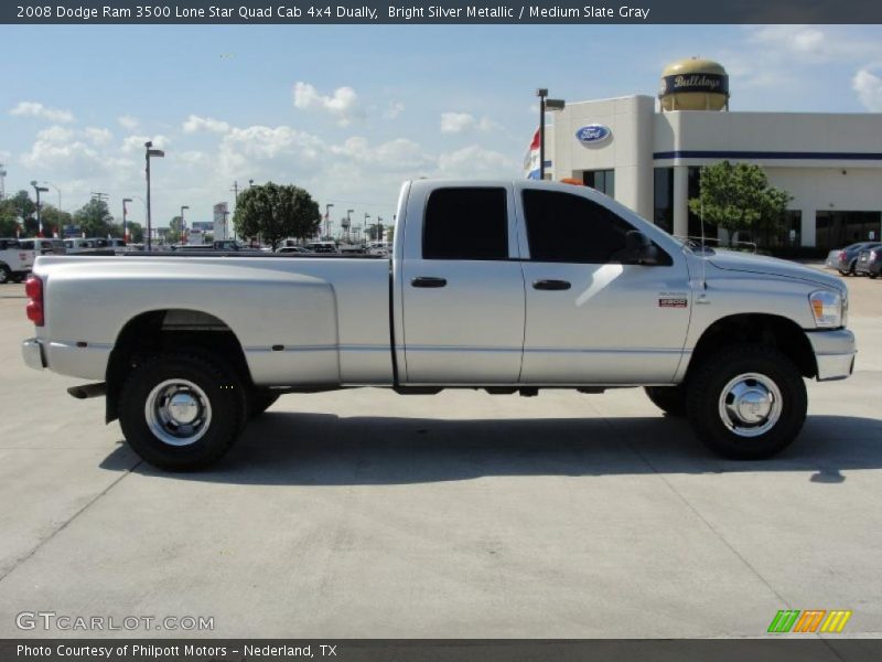 Bright Silver Metallic / Medium Slate Gray 2008 Dodge Ram 3500 Lone Star Quad Cab 4x4 Dually