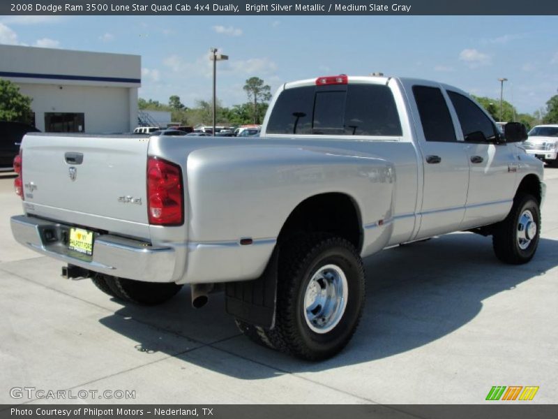 Bright Silver Metallic / Medium Slate Gray 2008 Dodge Ram 3500 Lone Star Quad Cab 4x4 Dually