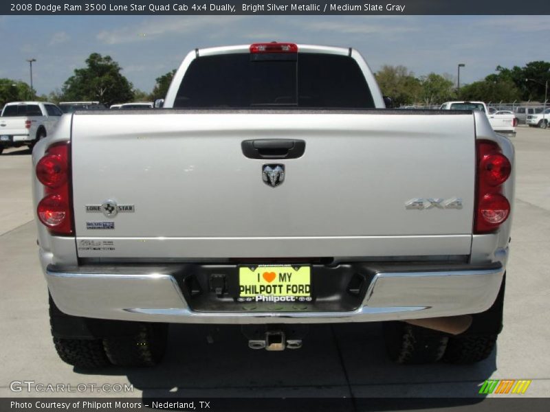 Bright Silver Metallic / Medium Slate Gray 2008 Dodge Ram 3500 Lone Star Quad Cab 4x4 Dually