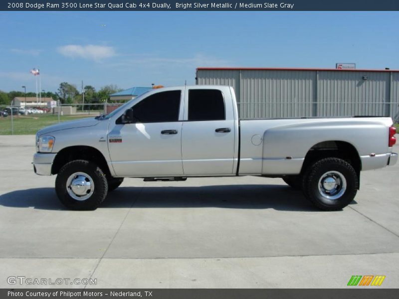 Bright Silver Metallic / Medium Slate Gray 2008 Dodge Ram 3500 Lone Star Quad Cab 4x4 Dually