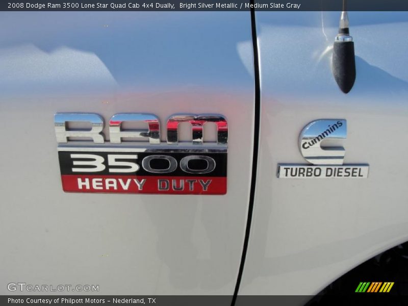 Bright Silver Metallic / Medium Slate Gray 2008 Dodge Ram 3500 Lone Star Quad Cab 4x4 Dually