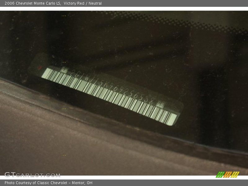 Victory Red / Neutral 2006 Chevrolet Monte Carlo LS