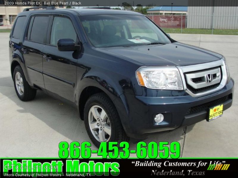 Bali Blue Pearl / Black 2009 Honda Pilot EX