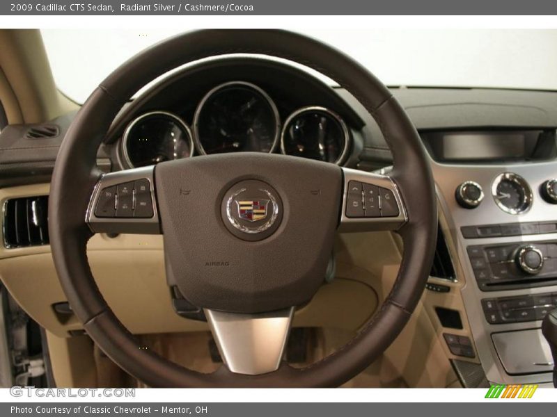 Radiant Silver / Cashmere/Cocoa 2009 Cadillac CTS Sedan