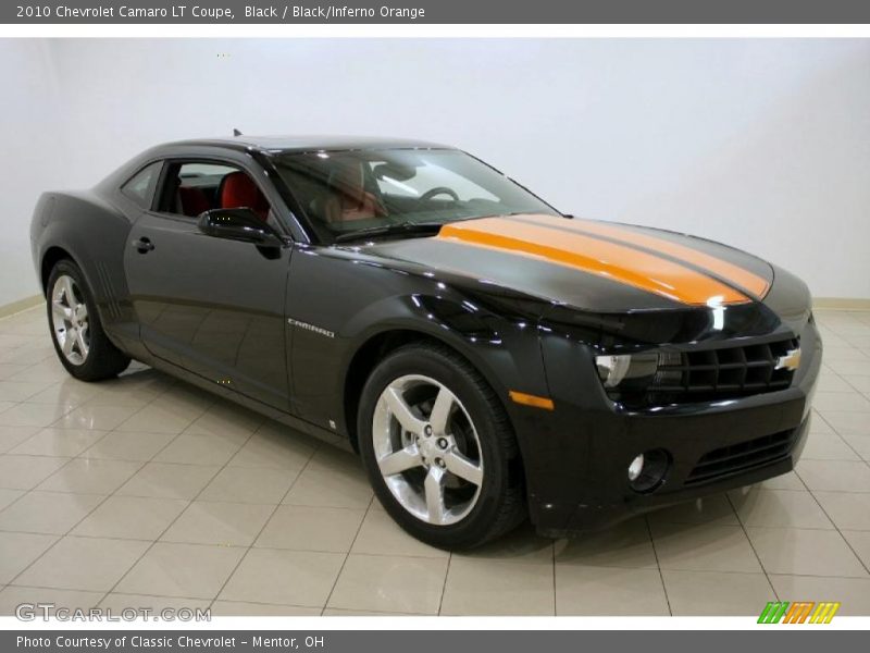 Black / Black/Inferno Orange 2010 Chevrolet Camaro LT Coupe