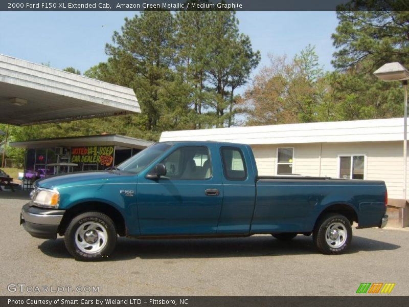 Amazon Green Metallic / Medium Graphite 2000 Ford F150 XL Extended Cab