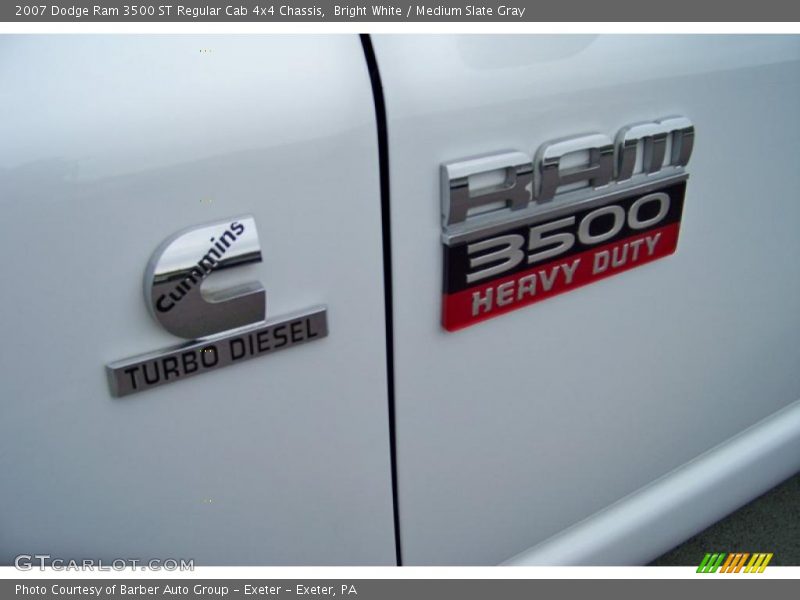 Bright White / Medium Slate Gray 2007 Dodge Ram 3500 ST Regular Cab 4x4 Chassis