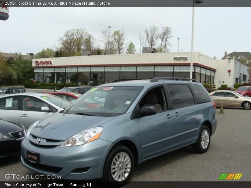 Blue Mirage Metallic / Stone 2008 Toyota Sienna LE AWD
