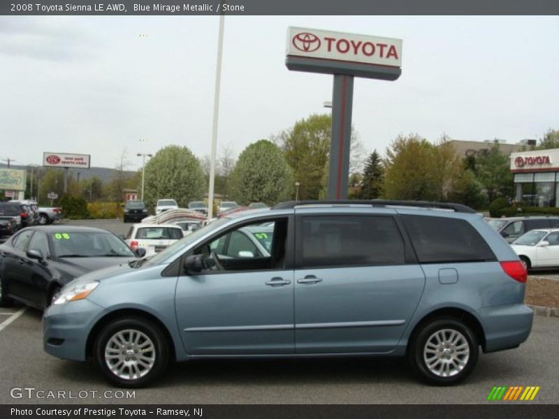 Blue Mirage Metallic / Stone 2008 Toyota Sienna LE AWD