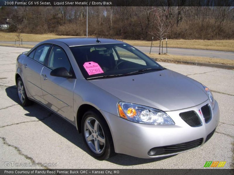 Liquid Silver Metallic / Ebony Black 2008 Pontiac G6 V6 Sedan