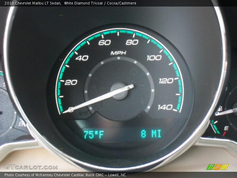 White Diamond Tricoat / Cocoa/Cashmere 2010 Chevrolet Malibu LT Sedan