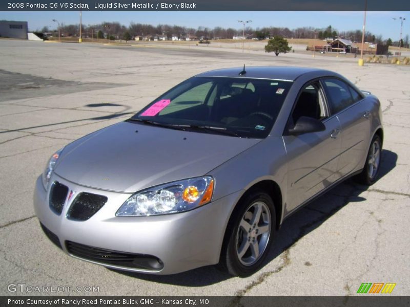 Liquid Silver Metallic / Ebony Black 2008 Pontiac G6 V6 Sedan