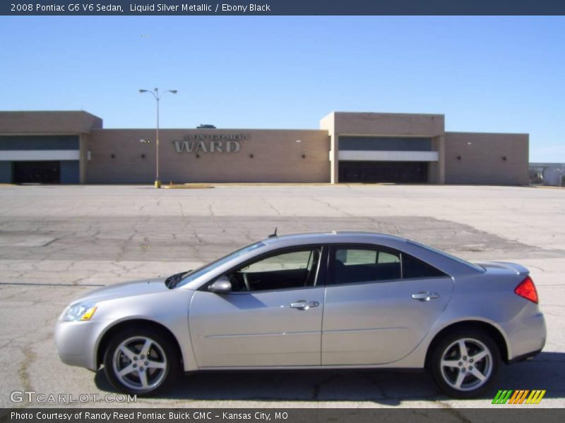 Liquid Silver Metallic / Ebony Black 2008 Pontiac G6 V6 Sedan