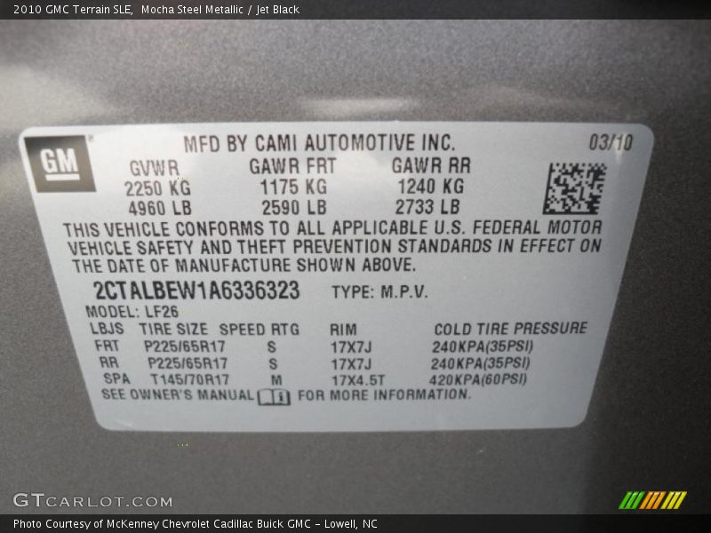 Mocha Steel Metallic / Jet Black 2010 GMC Terrain SLE