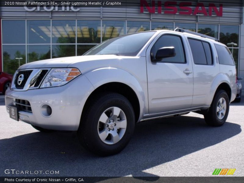 Silver Lightning Metallic / Graphite 2010 Nissan Pathfinder S FE+