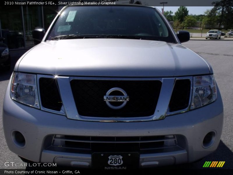 Silver Lightning Metallic / Graphite 2010 Nissan Pathfinder S FE+