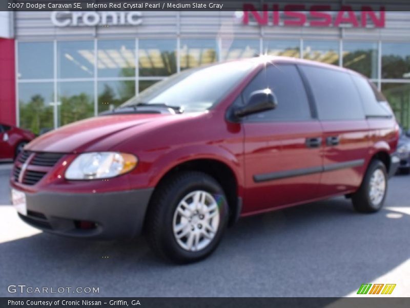Inferno Red Crystal Pearl / Medium Slate Gray 2007 Dodge Caravan SE