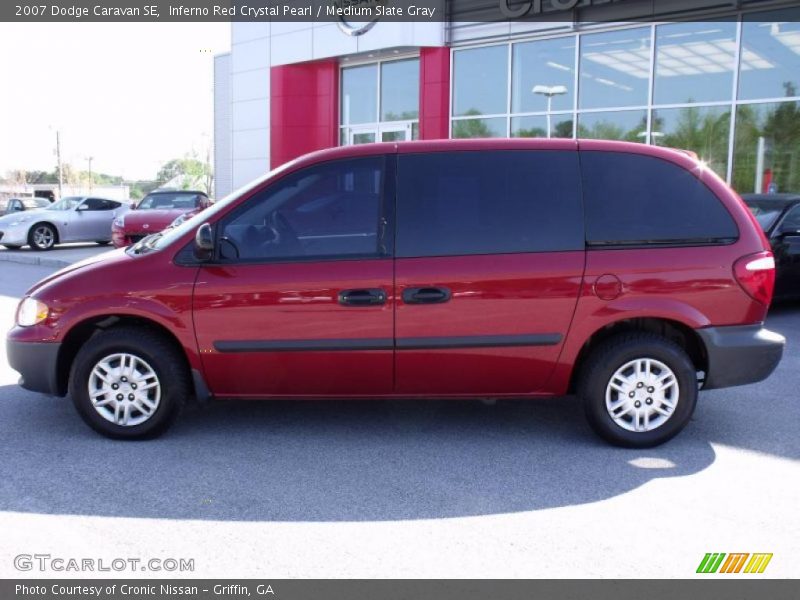 Inferno Red Crystal Pearl / Medium Slate Gray 2007 Dodge Caravan SE