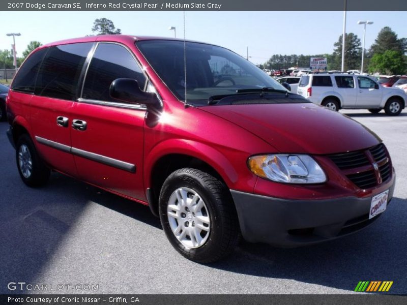 Inferno Red Crystal Pearl / Medium Slate Gray 2007 Dodge Caravan SE