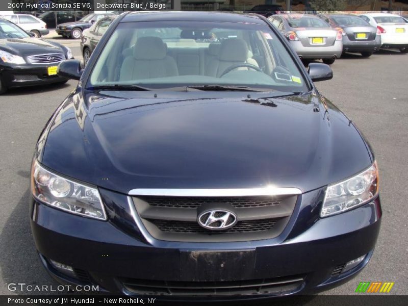 Deepwater Blue / Beige 2007 Hyundai Sonata SE V6