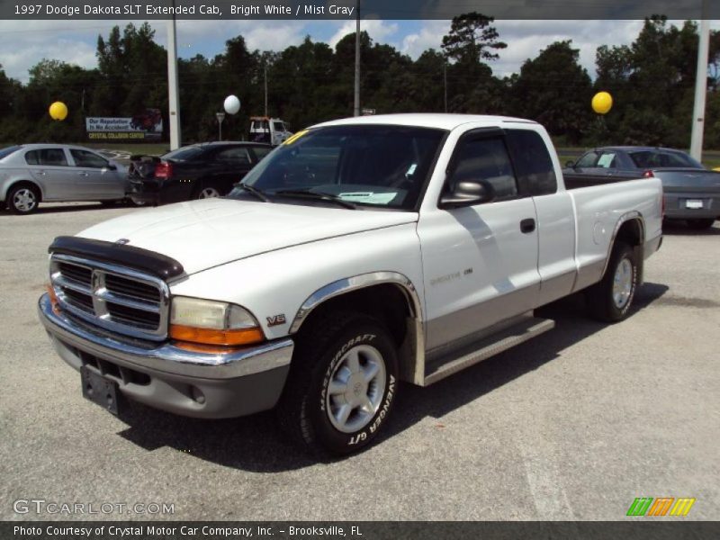 Bright White / Mist Gray 1997 Dodge Dakota SLT Extended Cab