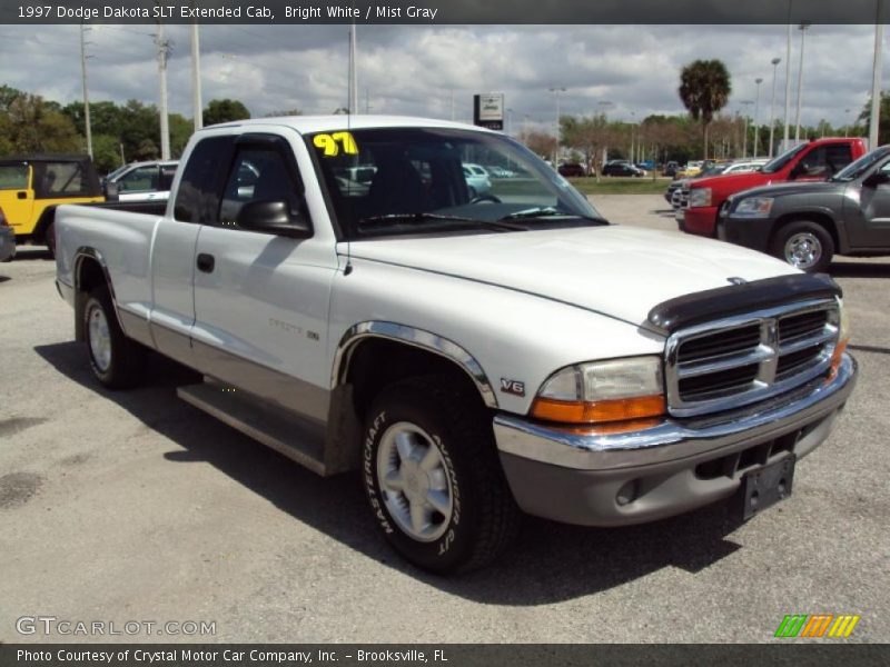 Bright White / Mist Gray 1997 Dodge Dakota SLT Extended Cab