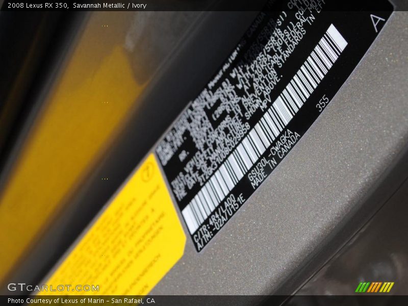 Savannah Metallic / Ivory 2008 Lexus RX 350