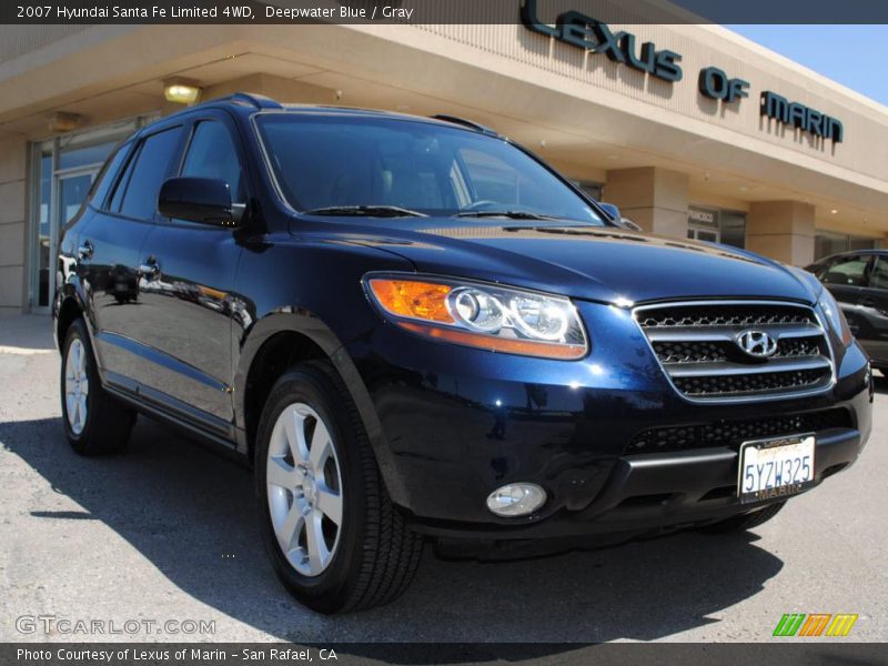 Deepwater Blue / Gray 2007 Hyundai Santa Fe Limited 4WD