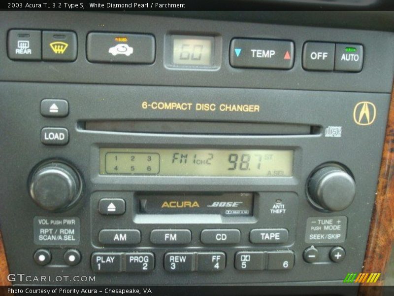 White Diamond Pearl / Parchment 2003 Acura TL 3.2 Type S