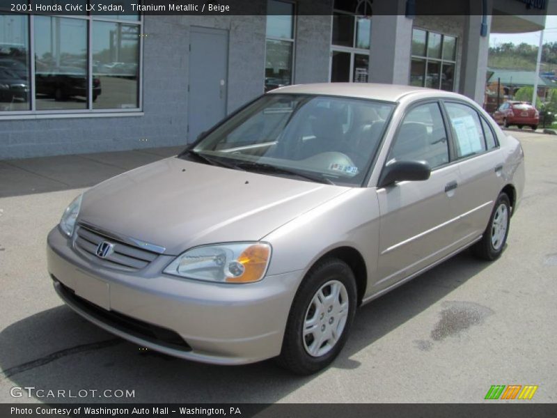 Titanium Metallic / Beige 2001 Honda Civic LX Sedan