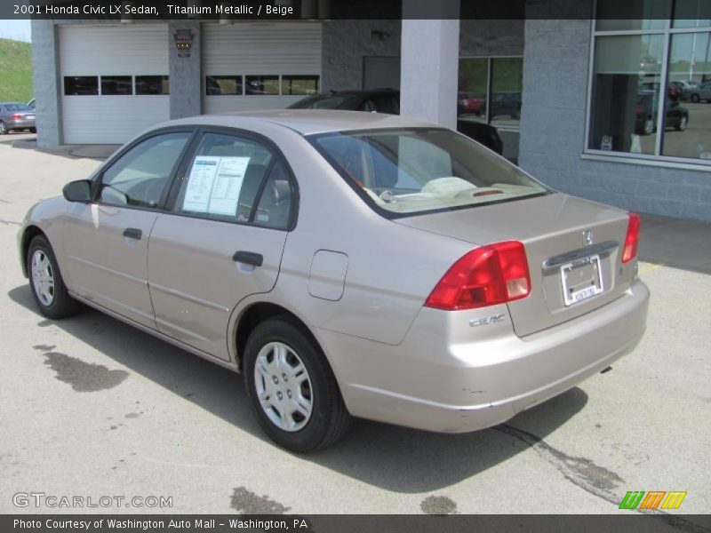 Titanium Metallic / Beige 2001 Honda Civic LX Sedan