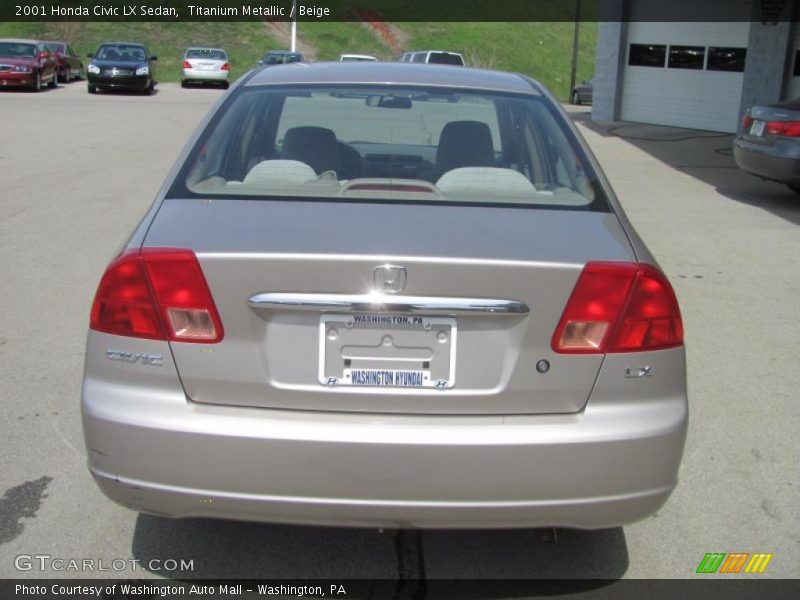 Titanium Metallic / Beige 2001 Honda Civic LX Sedan